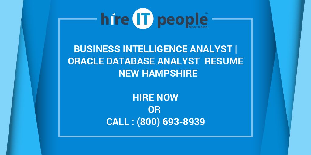 Business Intelligence Analyst Oracle Database Analyst Resume New