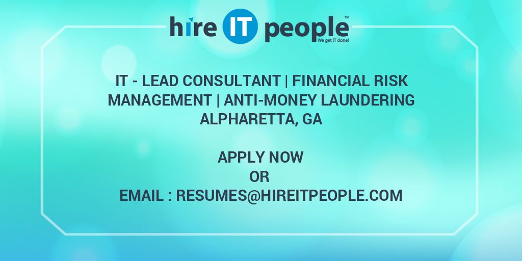 IT - Lead Consultant | Financial Risk Management | Anti ...