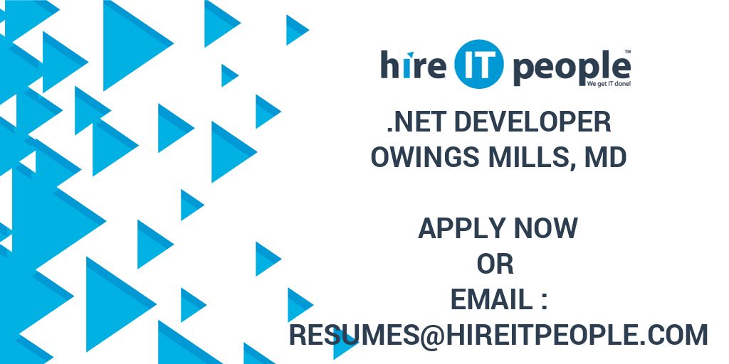 .Net Developer - Hire IT People - We get IT done