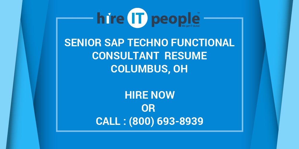 Sap Techno Functional Consultant Job Description