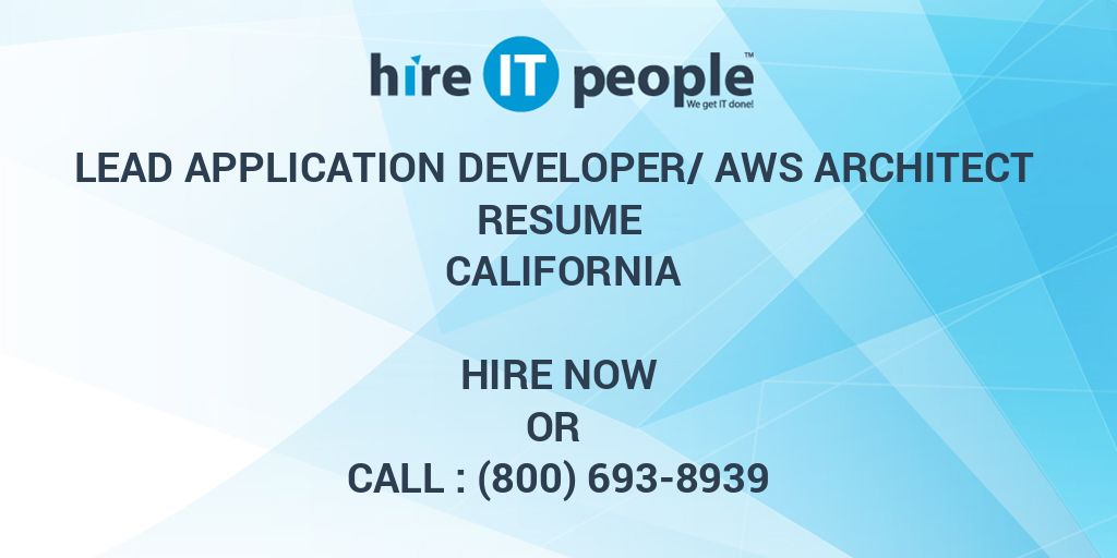 lead-application-developer-aws-architect-resume-california-hire-it