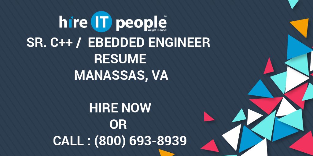 Sr. C++ / Ebedded Engineer Resume Manassas, VA - Hire IT Sns-Brigh10