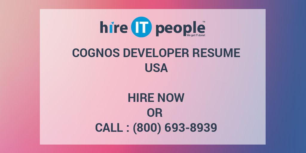 cognos-developer-resume-hire-it-people-we-get-it-done