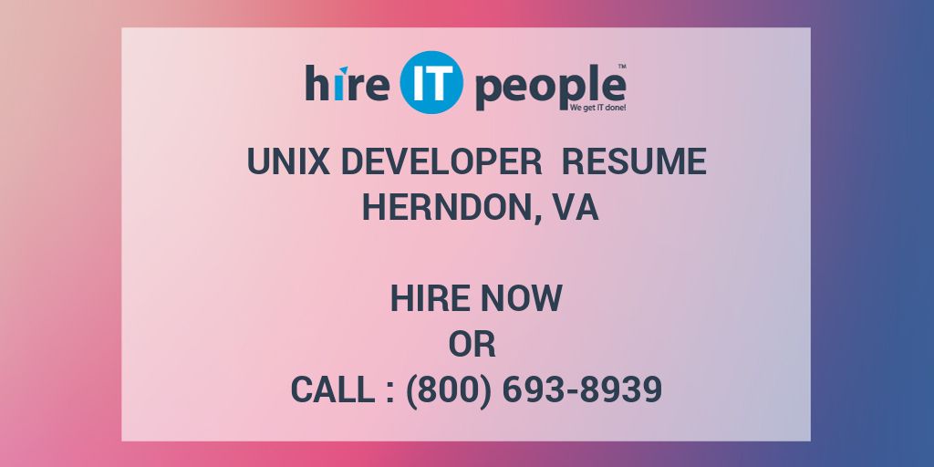 unix-developer-resume-herndon-va-hire-it-people-we-get-it-done