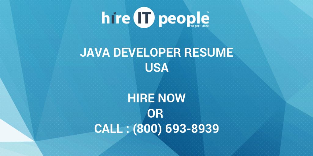 Java Developer Resume Hire IT People We Get IT Done   14541 