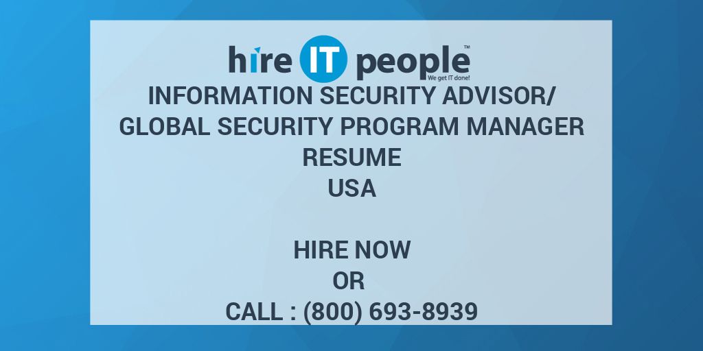 information-security-advisor-global-security-program-manager-resume