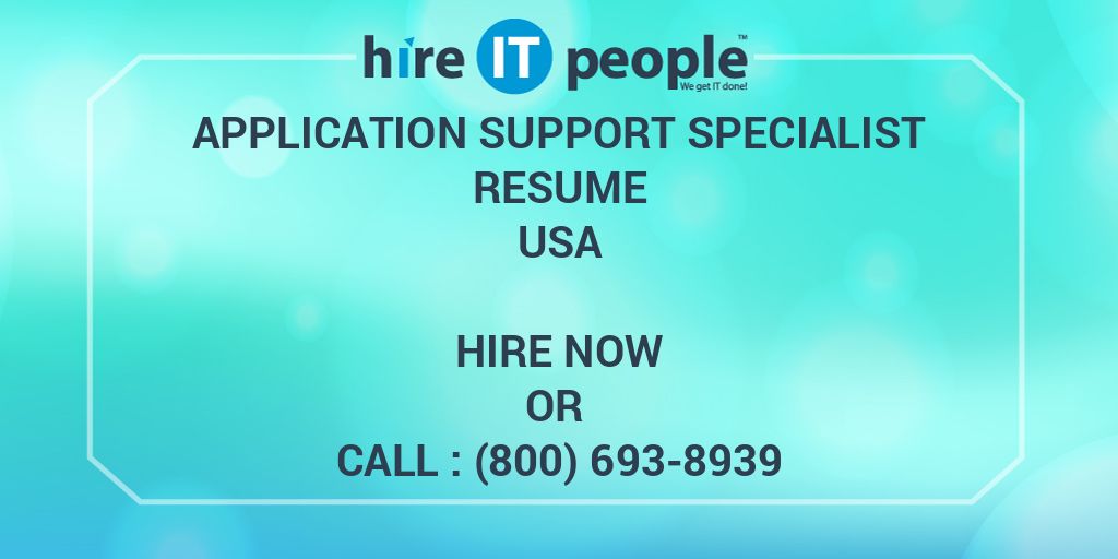 Application Support Specialist Role