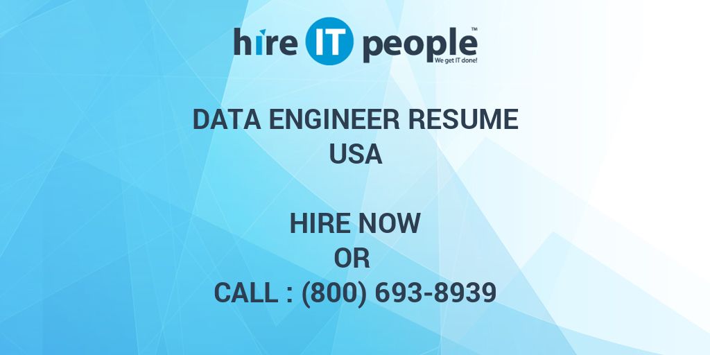 Data Engineer Resume Hire IT People We get IT done