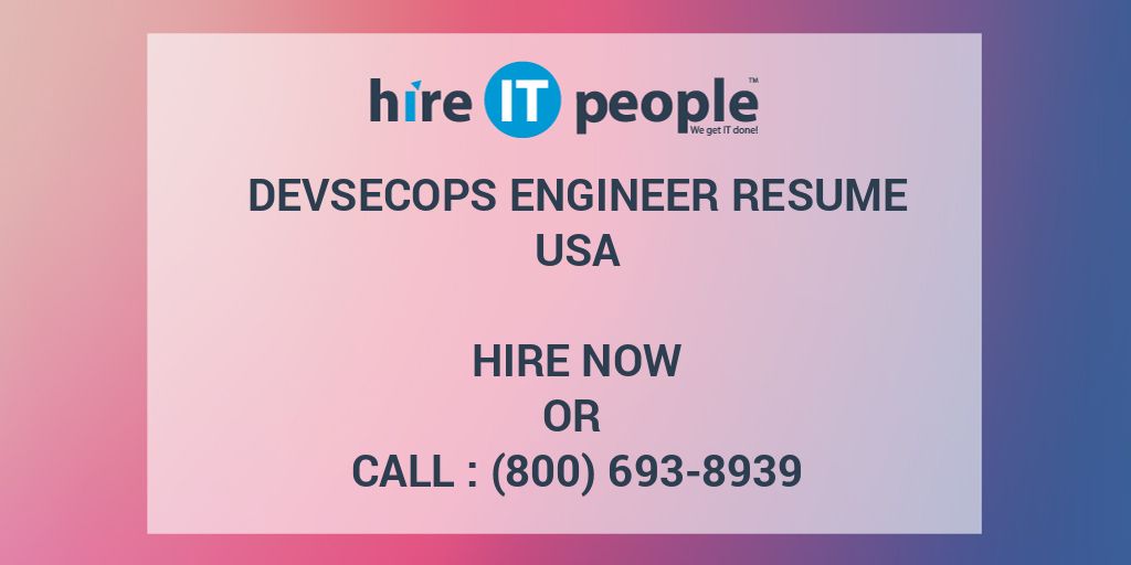 DevSecOps Engineer Resume Hire IT People We get IT done