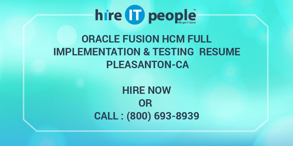 Oracle Fusion Hcm Jobs