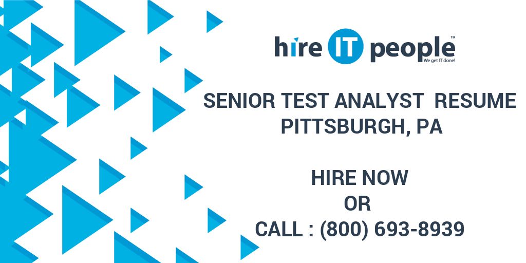 Job Description Of Senior Test Analyst