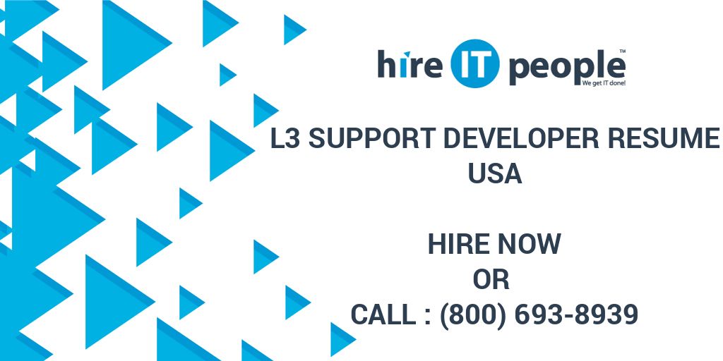 l3 support roles and responsibilities resume