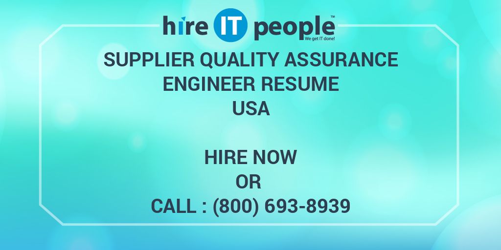 supplier-quality-assurance-engineer-resume-hire-it-people-we-get-it