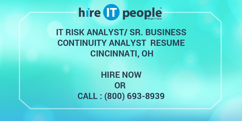 it-risk-analyst-sr-business-continuity-analyst-resume-cincinnati-oh