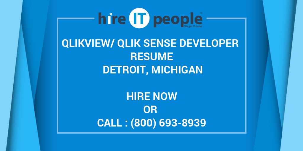 QlikView/Qlik sense Developer Resume Detroit, Michigan Hire IT People