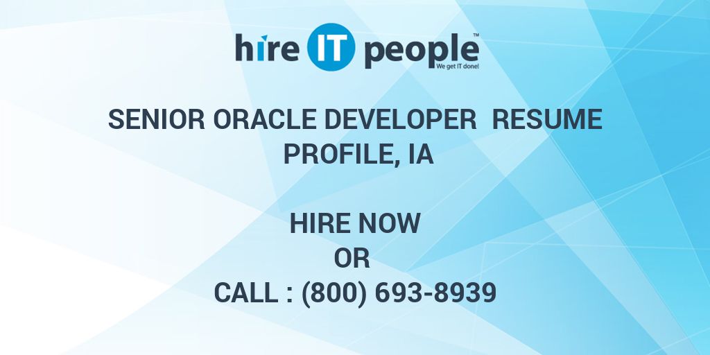 Senior oracle developer что это