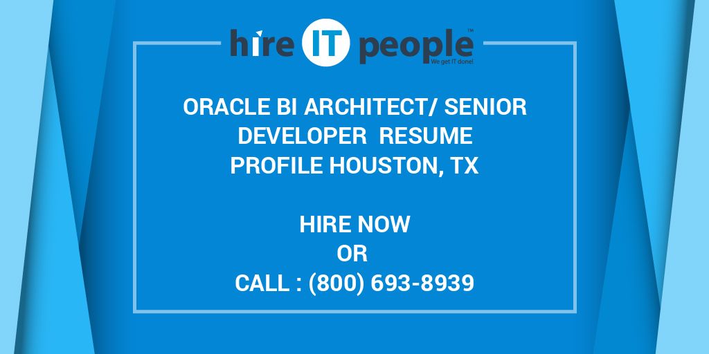 requirement eb2 for BI Architect/Senior Profile Oracle Resume Developer