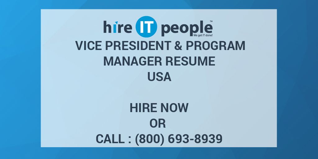 Vice President Program Management Jobs